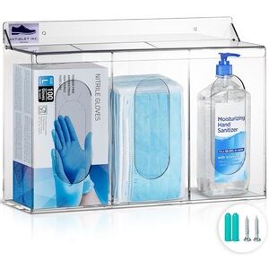 Clear Acrylic Medical Organizer Hygiene Station with Lid